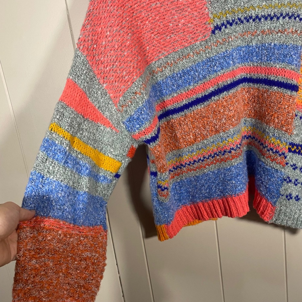 NWT Sincerely Jules Patchwork Open Front Knit Car… - image 11